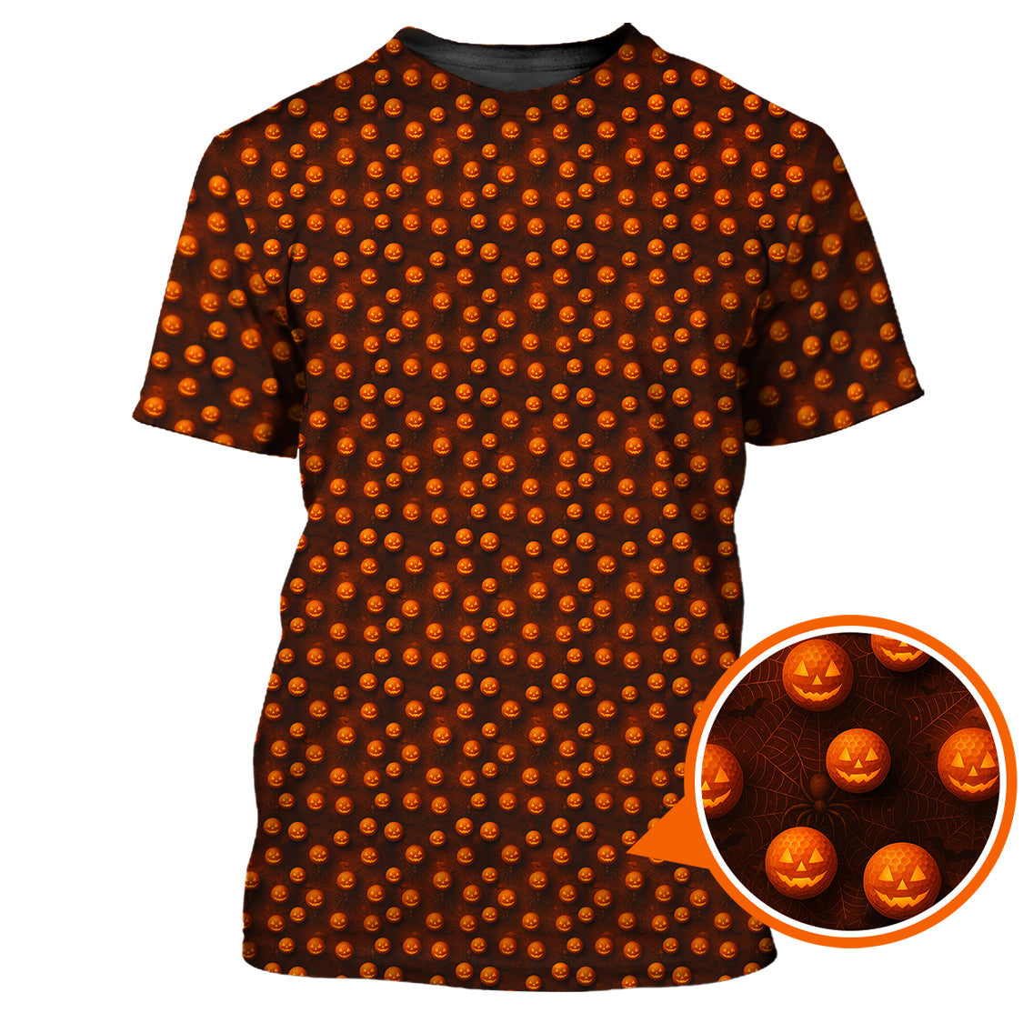 Pumpkin Pattern Golf Shirt For Men, Halloween Golf Shirt, Funny Halloween Golf Polos For Golfer