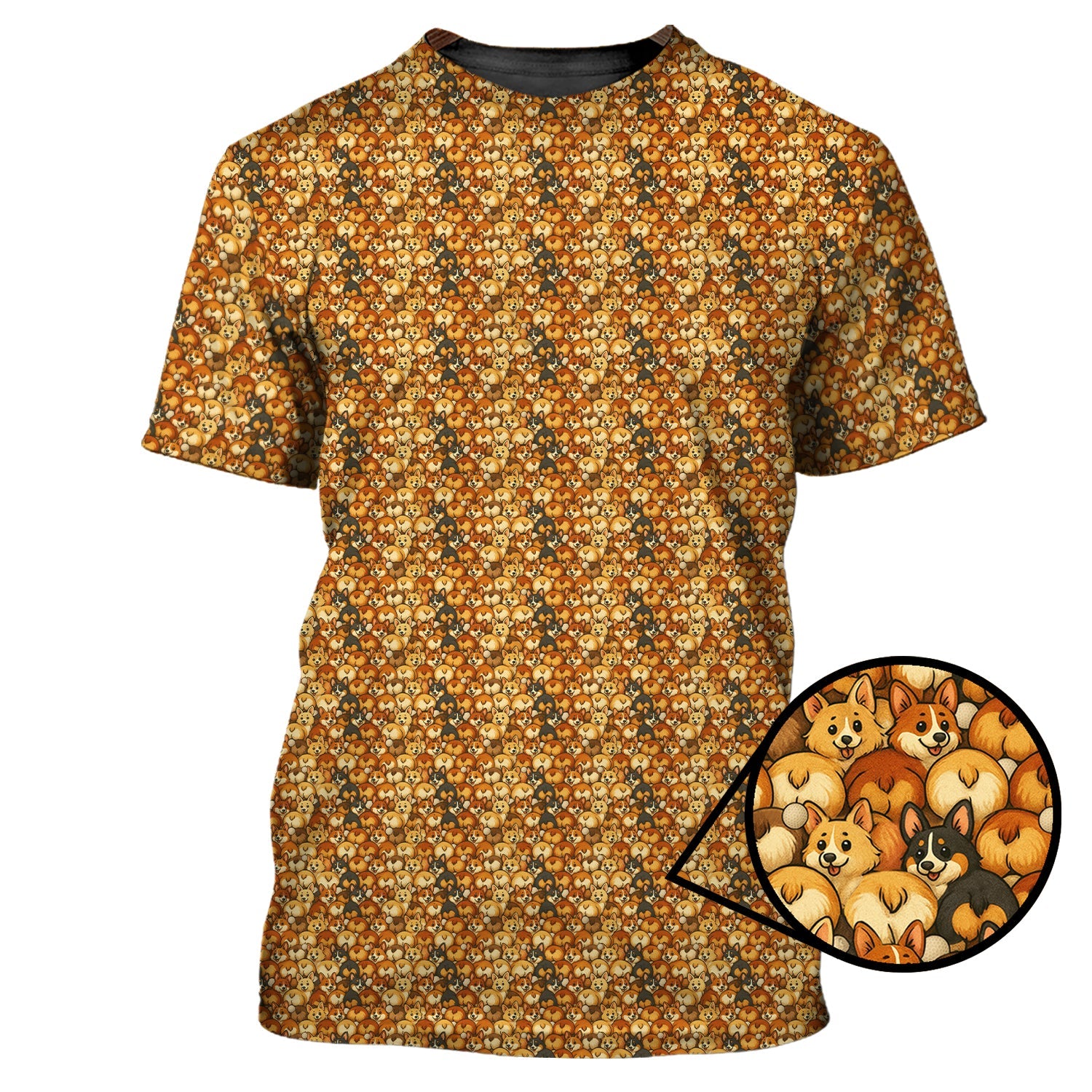Corgi Pattern Golf Shirt, Funny Dog Golf Shirt, Corgi Golf Shirt For Golfer, Crazy Golf Shirt For Men