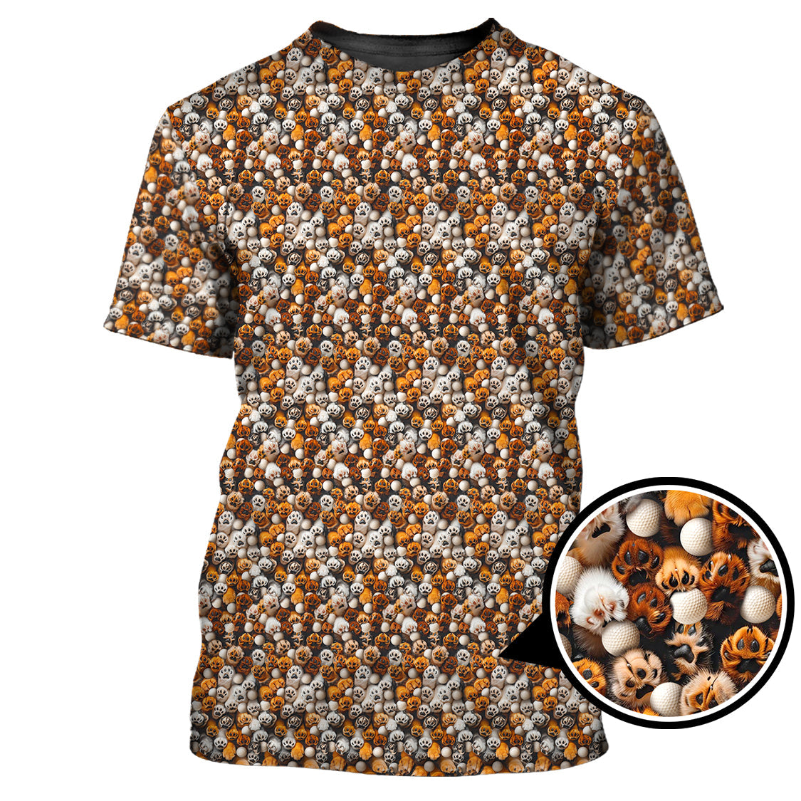 Paw Pattern Golf Shirt For Pet Lover, Funny Golf Polos, Crazy Golf Shirts For Golfers