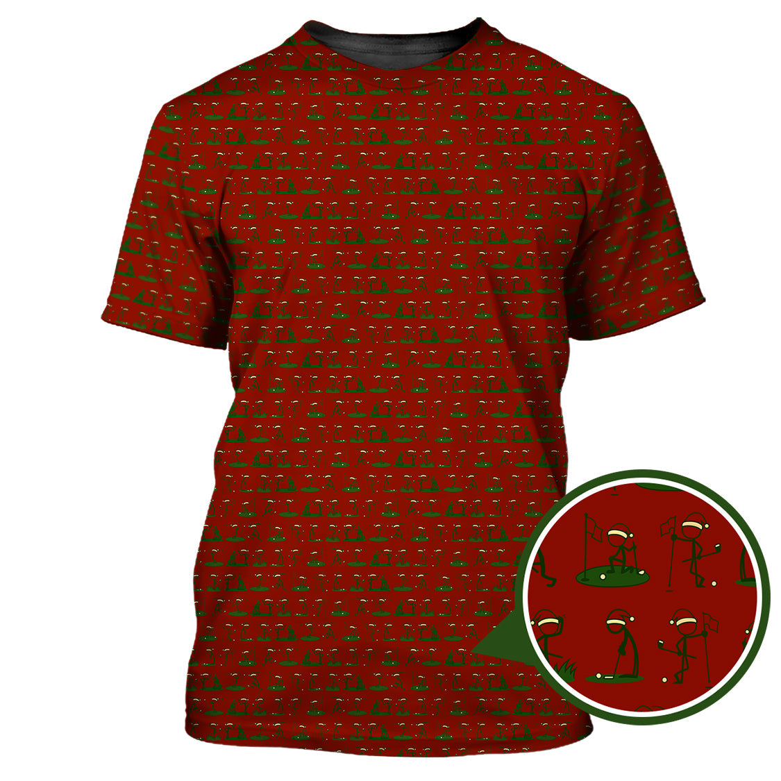 Christmas Golf Shirt, Funny Pattern Golf Shirt, Xmas Golf Shirt For Golfer