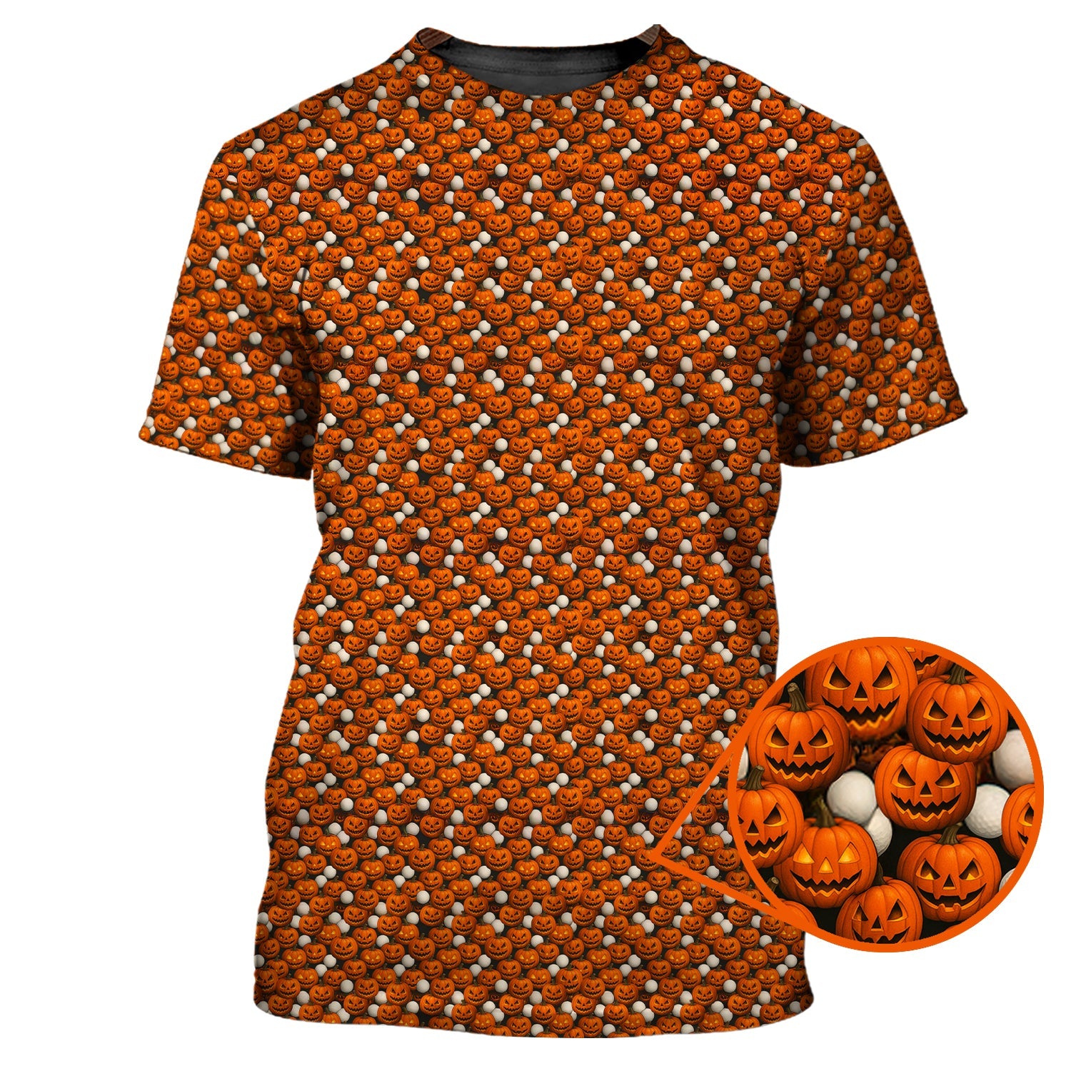 Pumpkin Pattern Golf Shirt, Halloween Golf Shirt For Golfes, Crazy Golf Shirt For Golf Lover