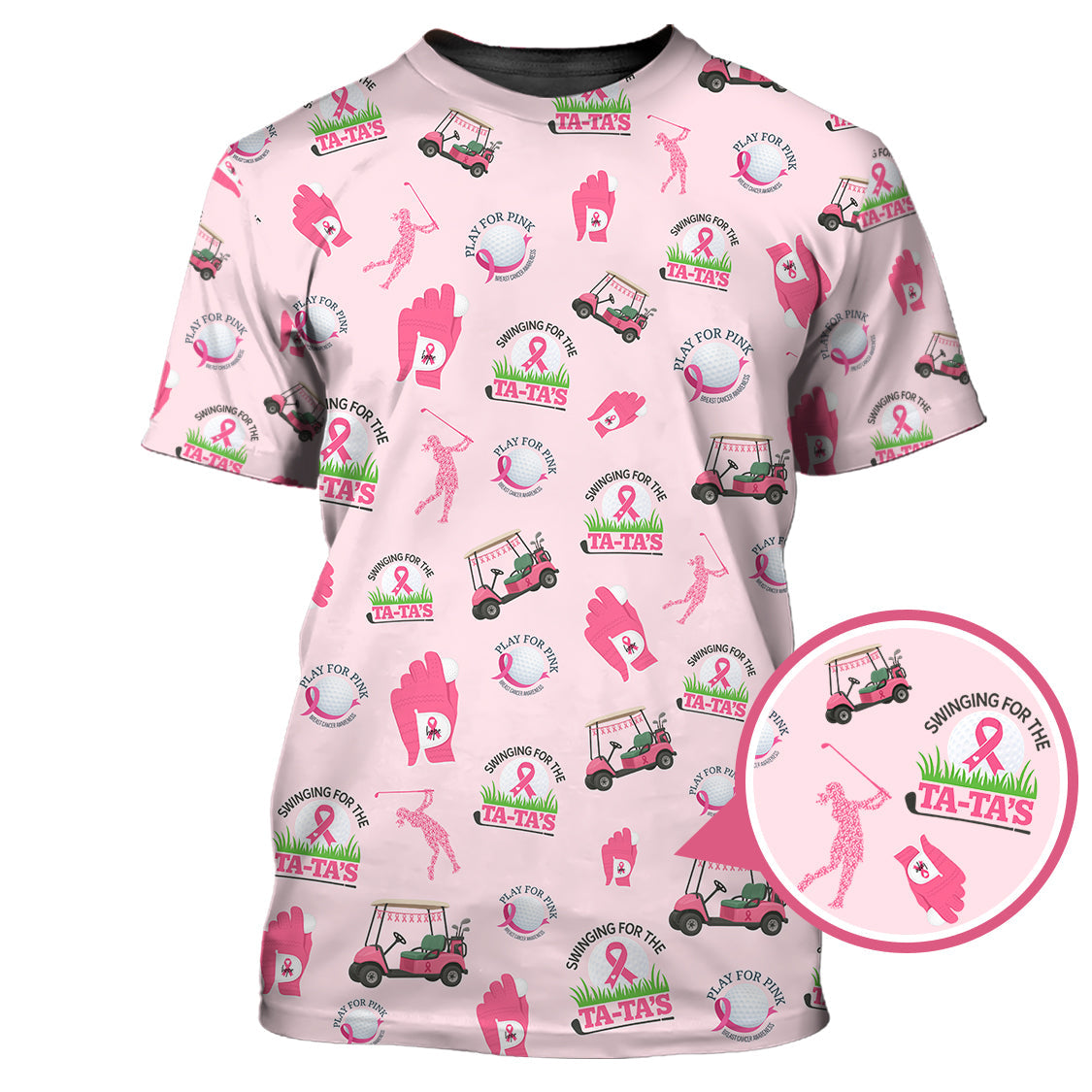 Breast Cancer Golf Shirt, Pattern Golf Shirt, Crazy Golf Shirt For Golfer