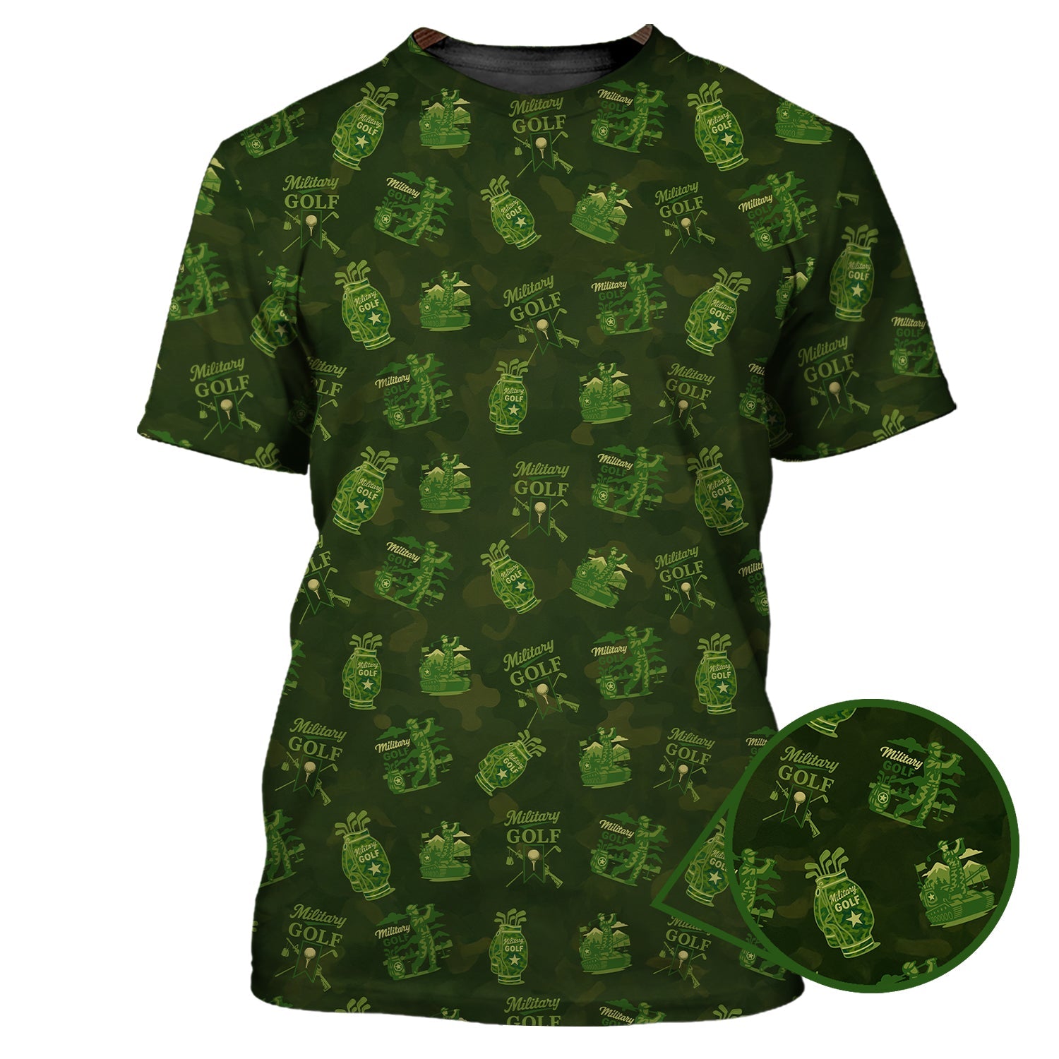 Military Golf Pattern Shirt, Army Golf Shirts For Golf Lovers, Golf Gift For Men's