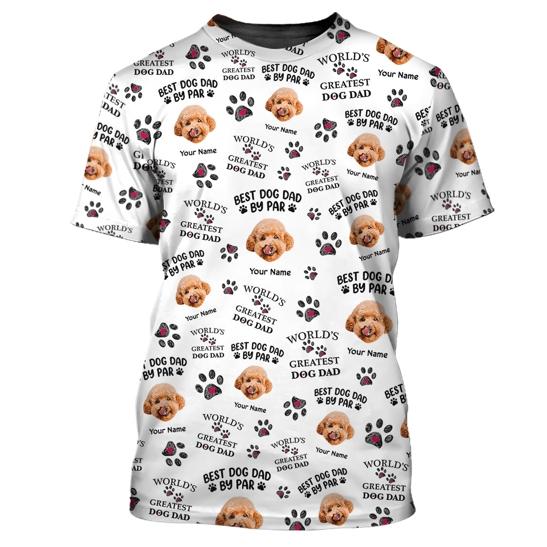 Best Dog Dad by Par Polo Shirt – Custom Dog and Golf Shirt for Men – Personalized World’s Greatest Dog Dad Gift
