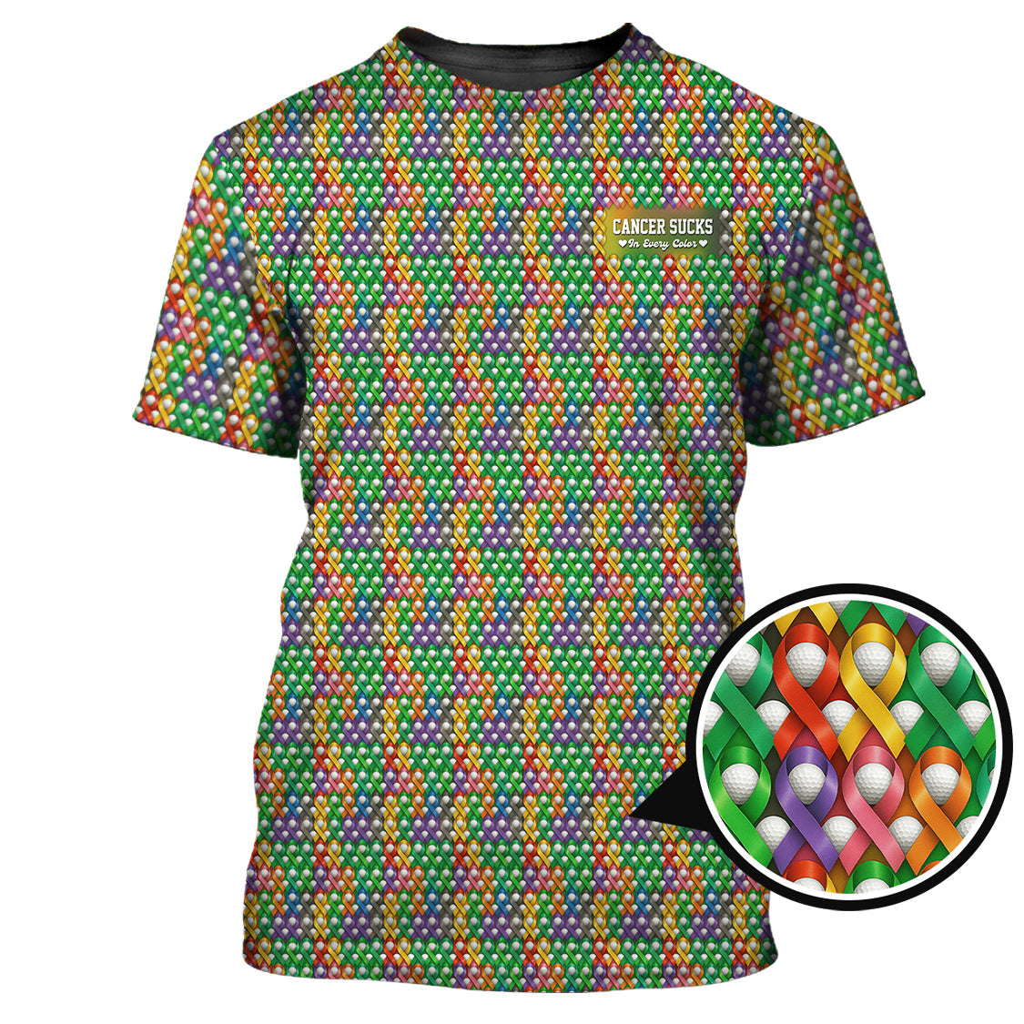 Cancer Golf Shirt For Golfer, Cancer Sucks In Every Color Pattern Golf Shirt, Golf Gift For Men