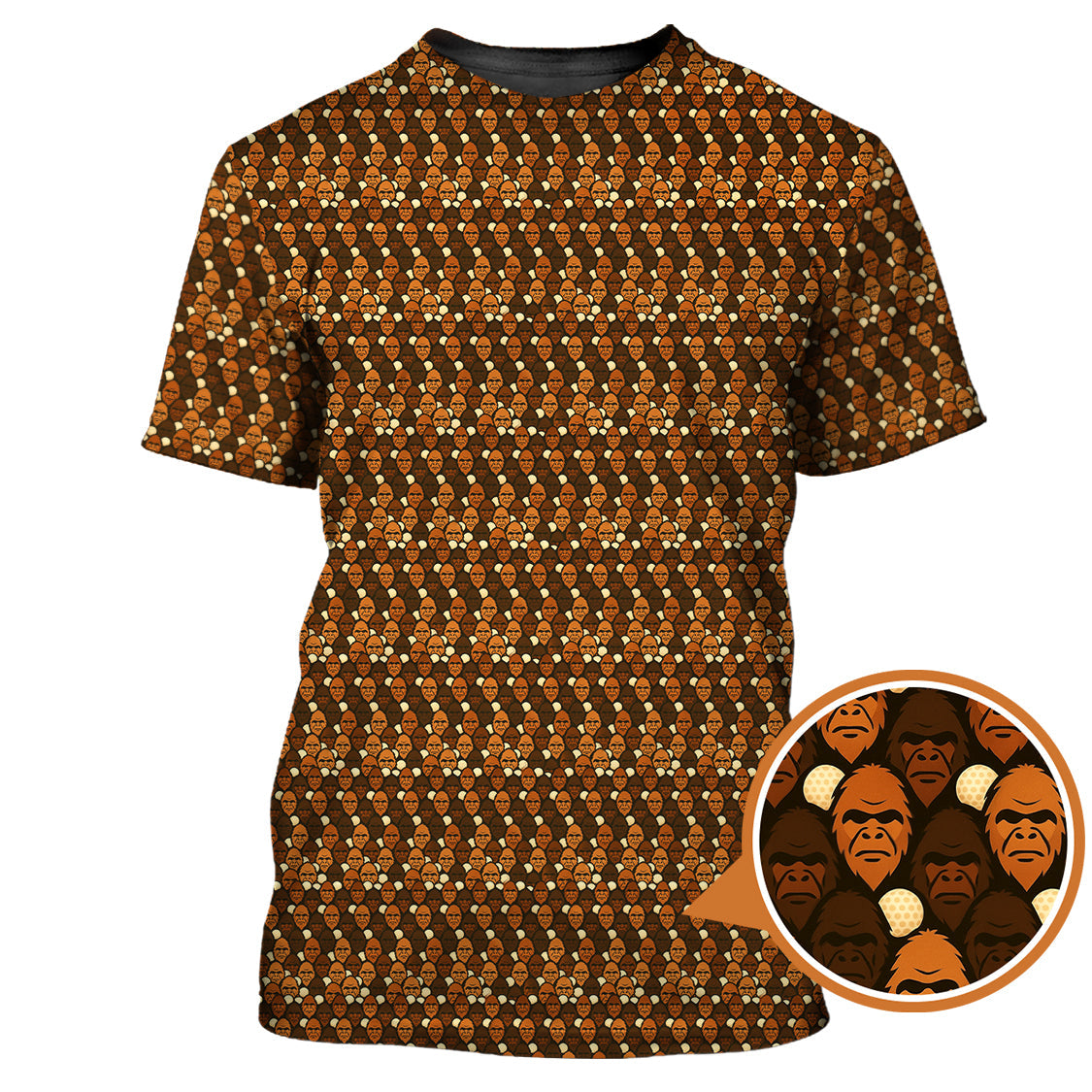Sasquatch Golf Pattern Shirt, Crazy Golf Shirt For Men, Funny Bigfoot Golf Polos