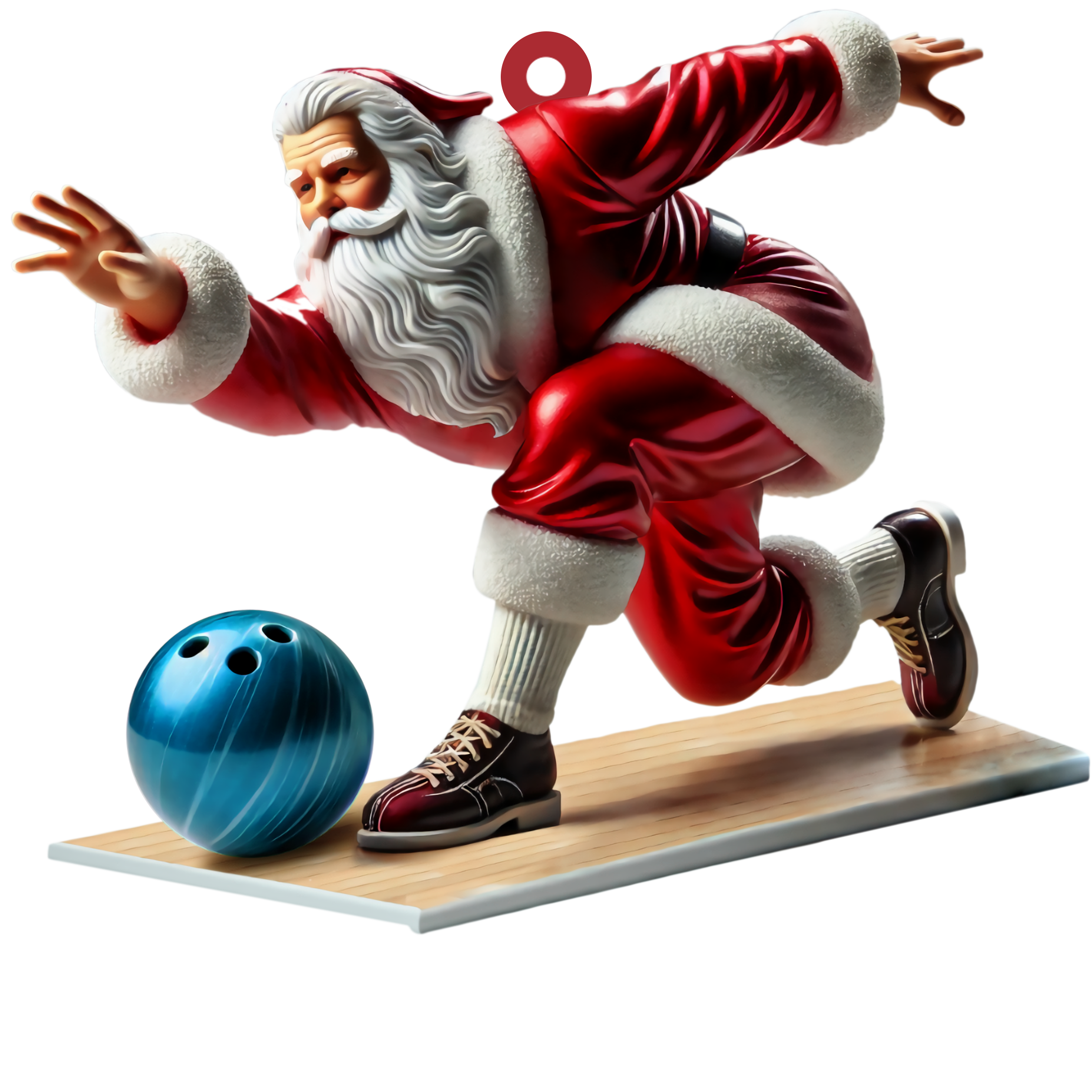 Santa Bowling, Personalize Bowling Ornament, Christmas Gift For Bowling Lovers