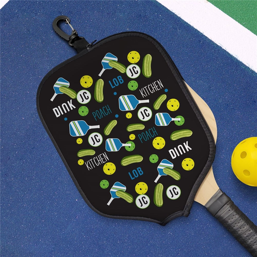 Pickleball Paddle Cover Pattern Custom Name, Funny Pickleball Paddle Covers, Gift For Pickleball Lover