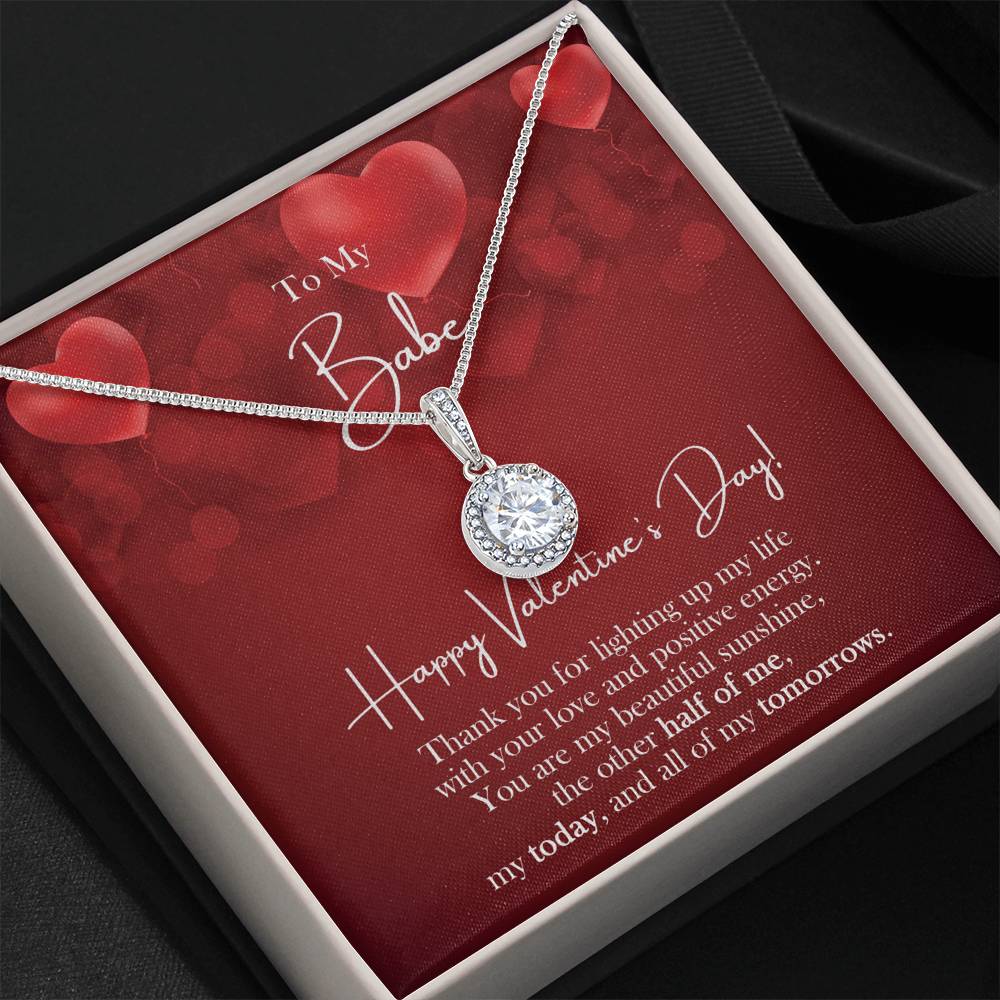 To My Bae Valentine Necklace, Happy Valentine's Day to Girlfriend Gift, Romantic Valentines Gift for Her