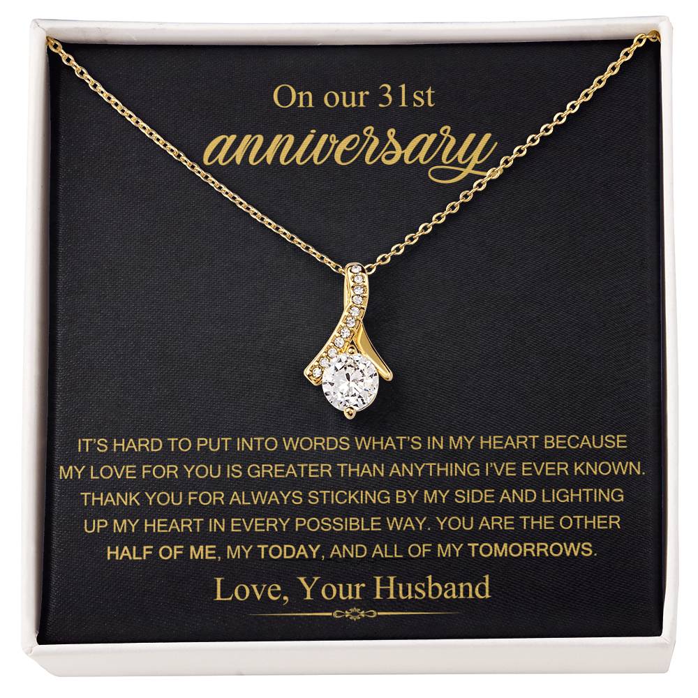 On Our 31st Anniversary Gift for Wife, 31 Years Anniversary Necklace, 31 Years Married Gift