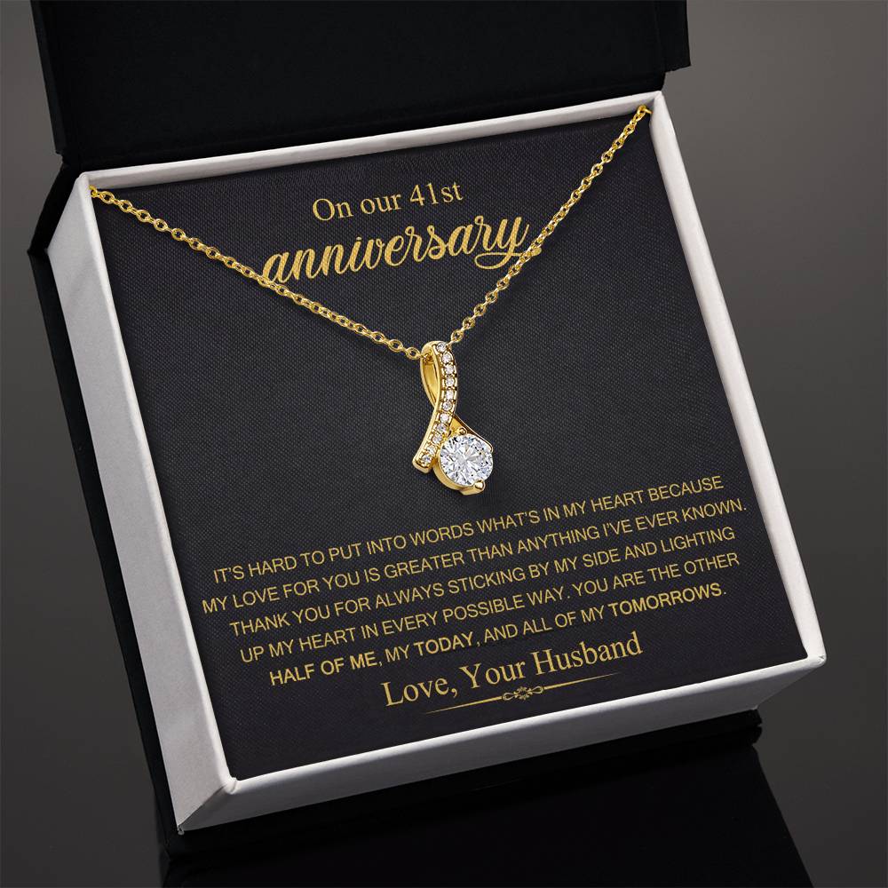 On Our 41st Anniversary Gift for Wife, 41st Wedding Anniversary Necklace, 41 Years Married Gift