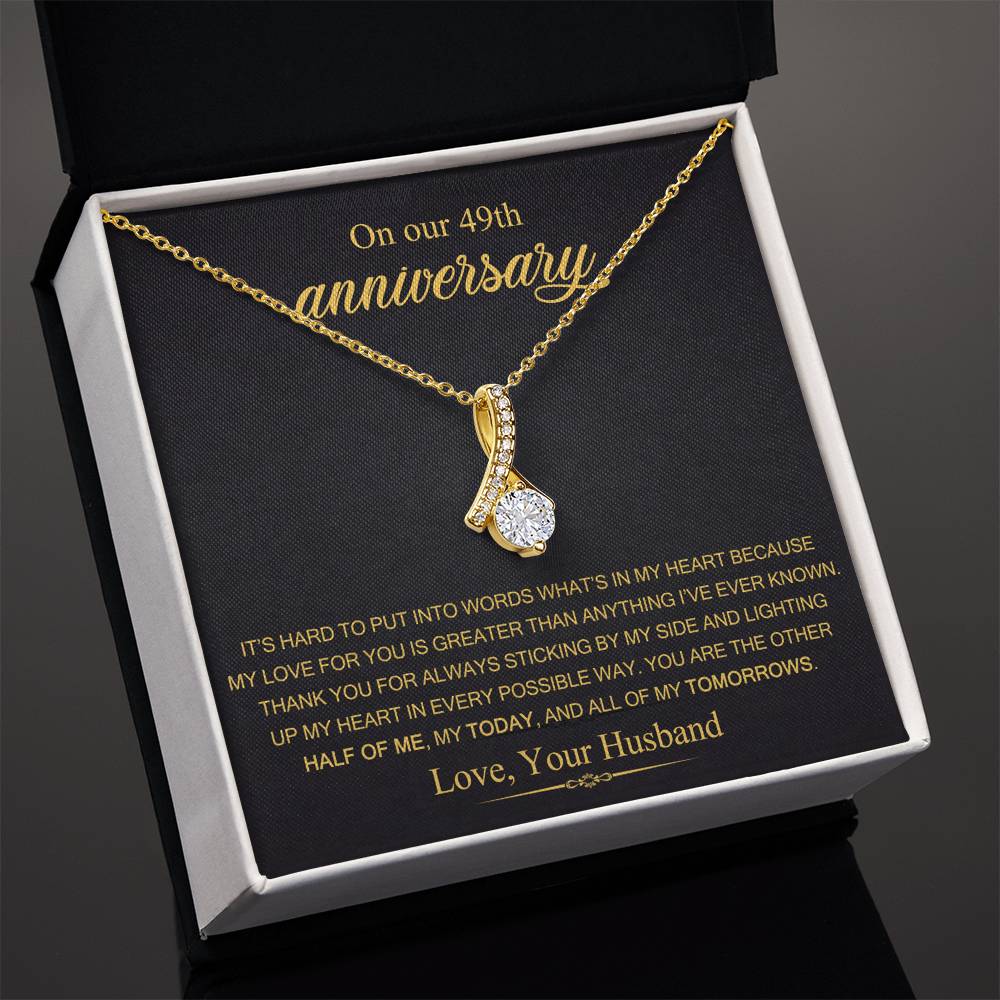 On Our 49th Anniversary Gift for Wife, 49th Wedding Anniversary Necklace, 49 Years Married Gift