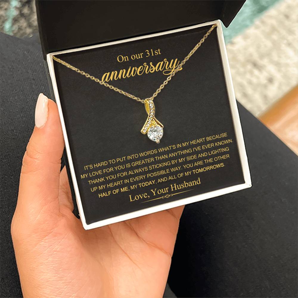 On Our 31st Anniversary Gift for Wife, 31 Years Anniversary Necklace, 31 Years Married Gift