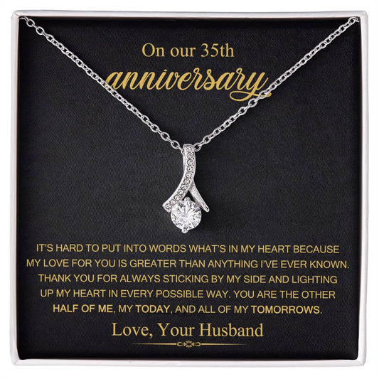 On Our 35th Anniversary Gift for Wife, 35 Years Anniversary Necklace, 35 Years Married Gift