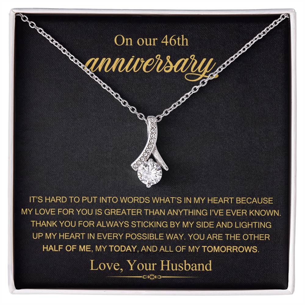 On Our 46th Anniversary Gift for Wife, 46th Wedding Anniversary Necklace, 46 Years Married Gift