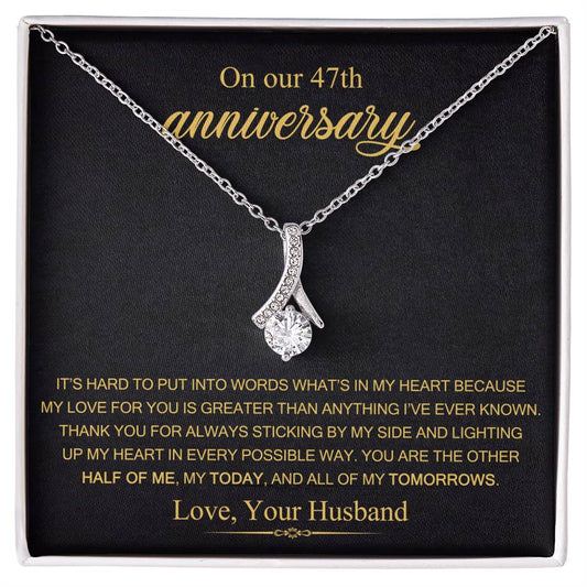 On Our 47th Anniversary Gift for Wife, 47th Wedding Anniversary Necklace, 47 Years Married Gift