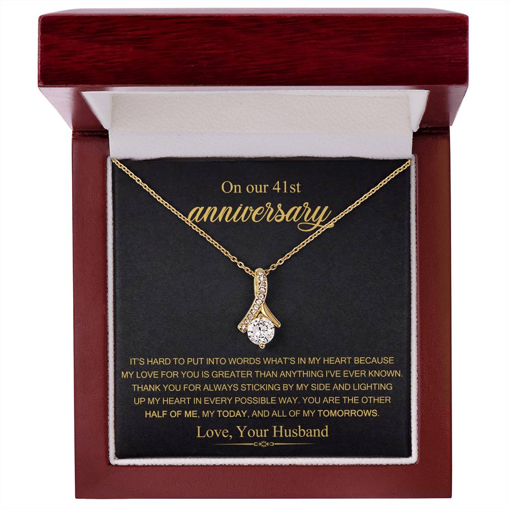 On Our 41st Anniversary Gift for Wife, 41st Wedding Anniversary Necklace, 41 Years Married Gift