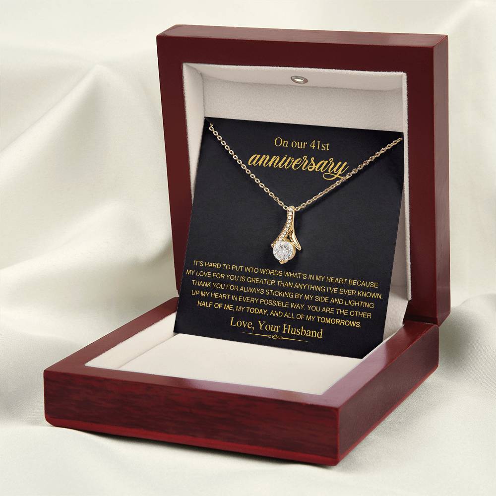 On Our 41st Anniversary Gift for Wife, 41st Wedding Anniversary Necklace, 41 Years Married Gift