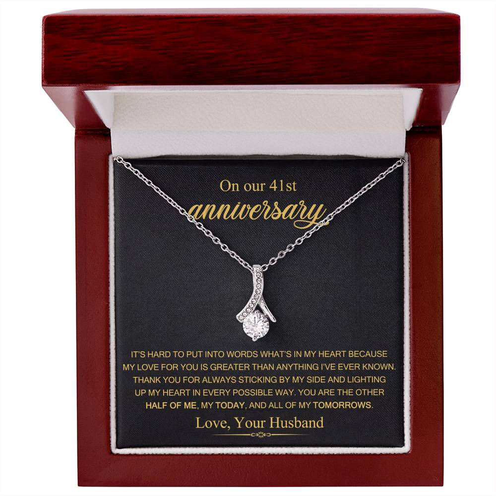 On Our 41st Anniversary Gift for Wife, 41st Wedding Anniversary Necklace, 41 Years Married Gift