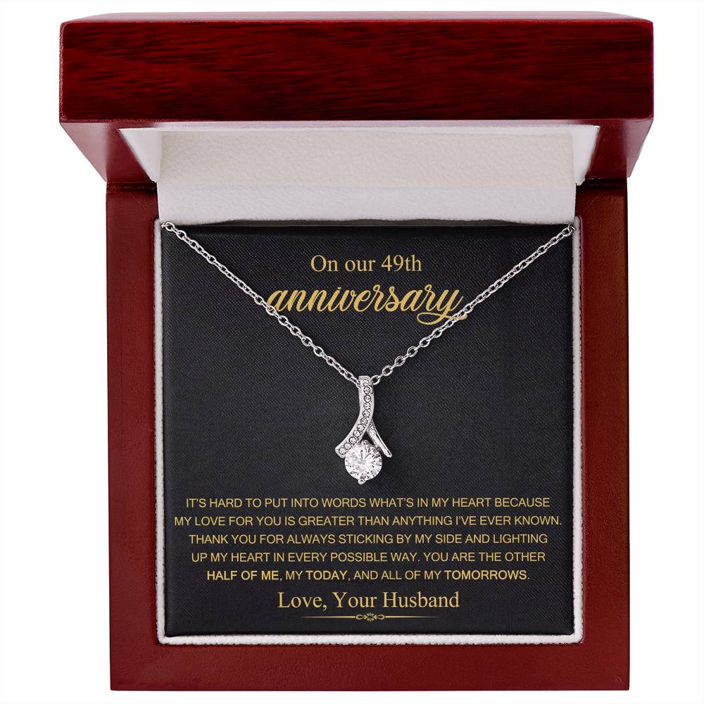 On Our 49th Anniversary Gift for Wife, 49th Wedding Anniversary Necklace, 49 Years Married Gift