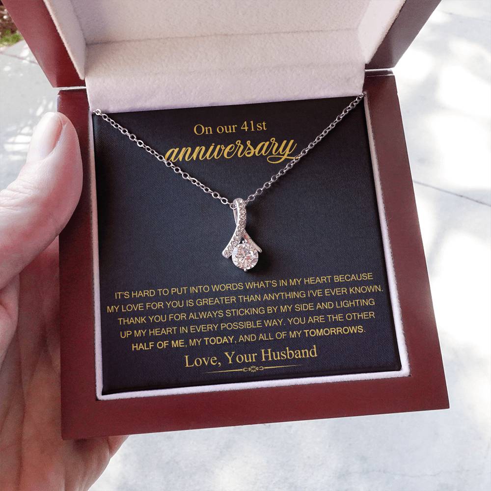 On Our 41st Anniversary Gift for Wife, 41st Wedding Anniversary Necklace, 41 Years Married Gift