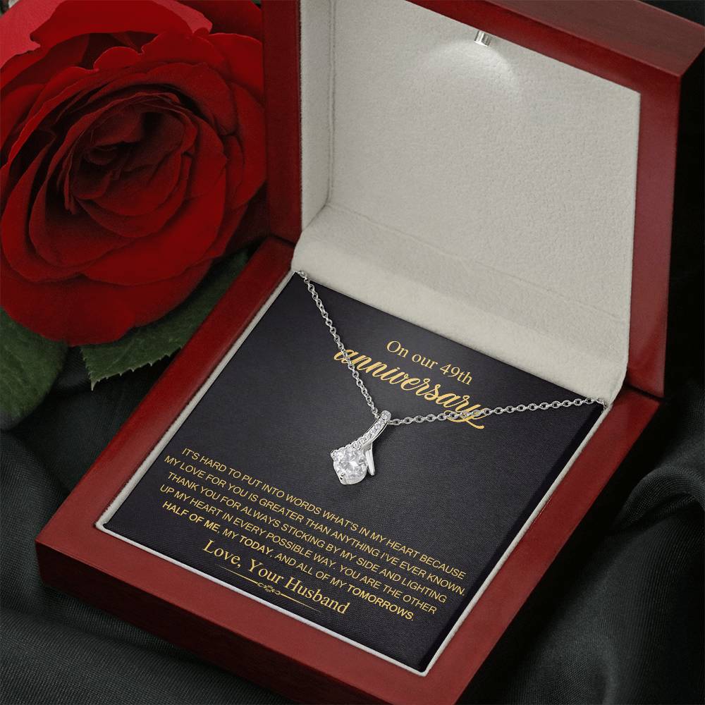 On Our 49th Anniversary Gift for Wife, 49th Wedding Anniversary Necklace, 49 Years Married Gift