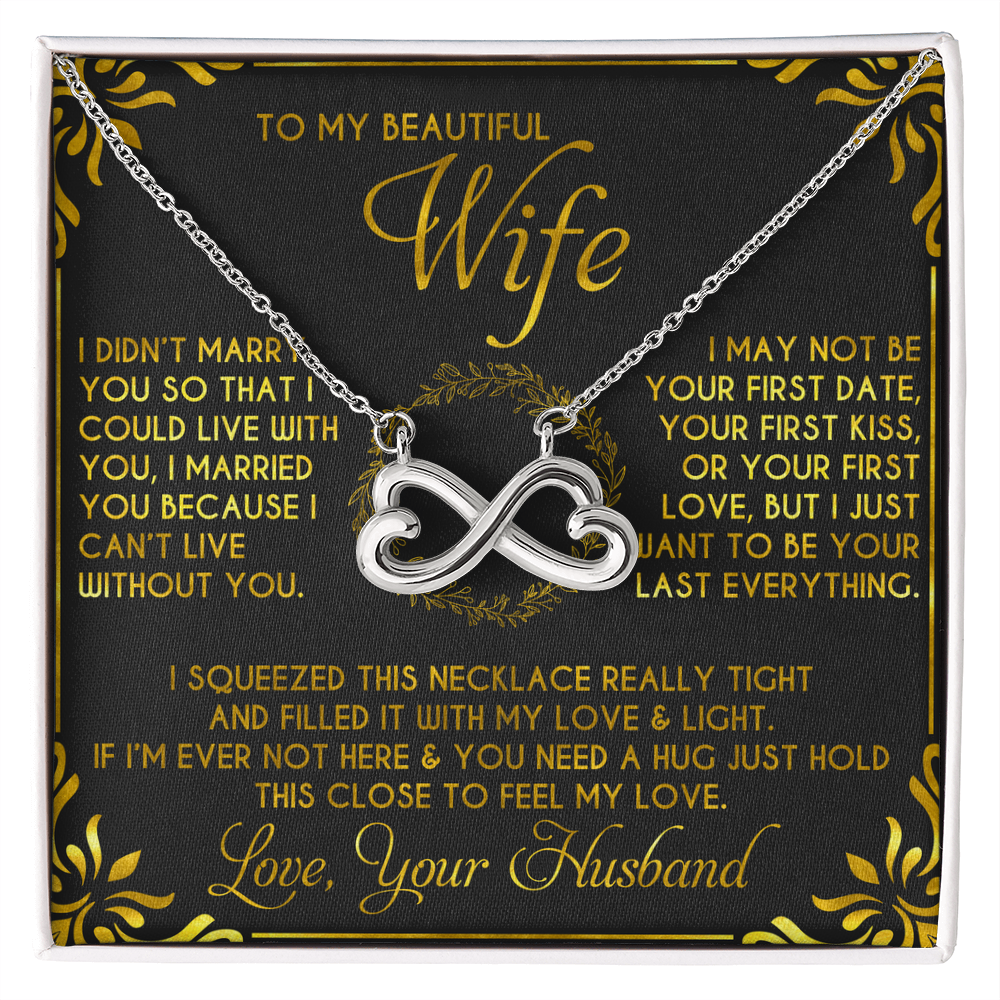 To My Beautiful Wife Endless Love   Necklace Gift For Wife Gift Ideas Jewellery Wife Birthday Gift Anniversary, Wedding Gift For My Wife