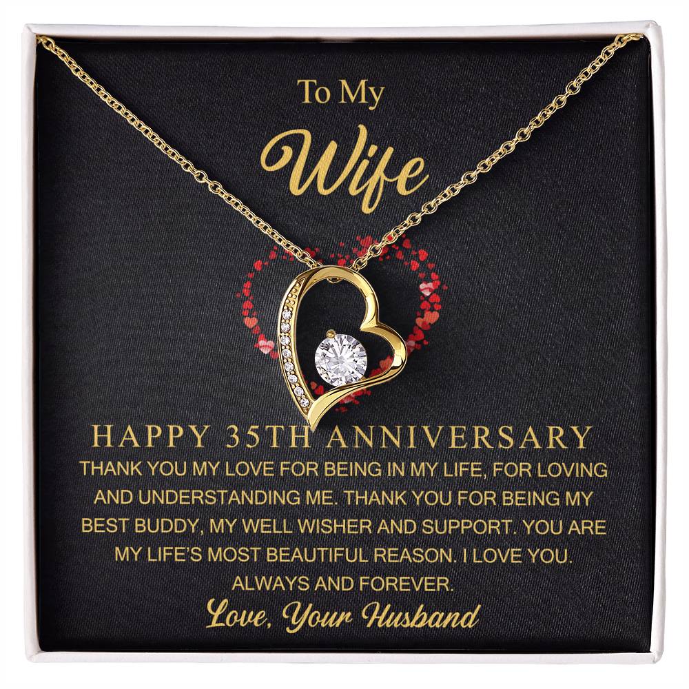 35 Year Anniversary Gift for Wife, 35th Wedding Anniversary Necklace, 35 Years Married Gift for Wife