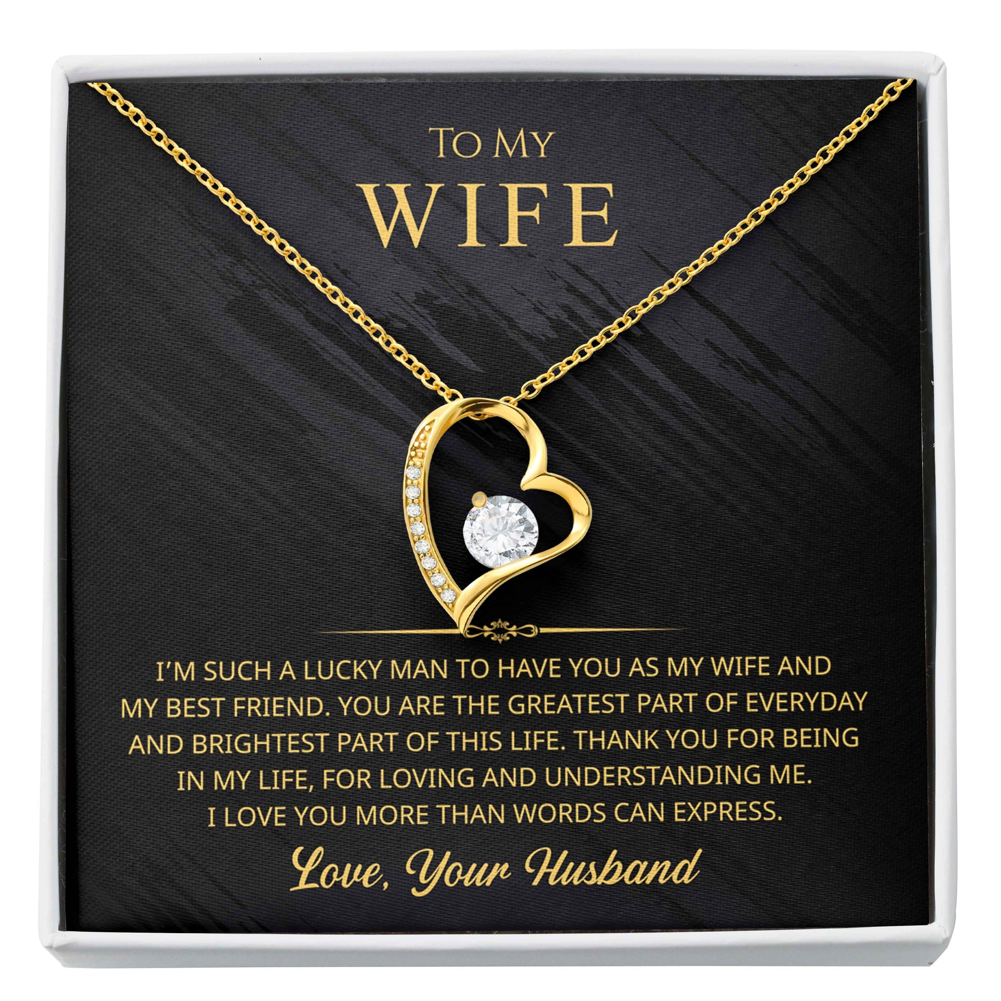 rinna love romantic gift for wife necklace wife jewelry valentines gift for wife anniversary gift for wife from husband forever love necklace gold