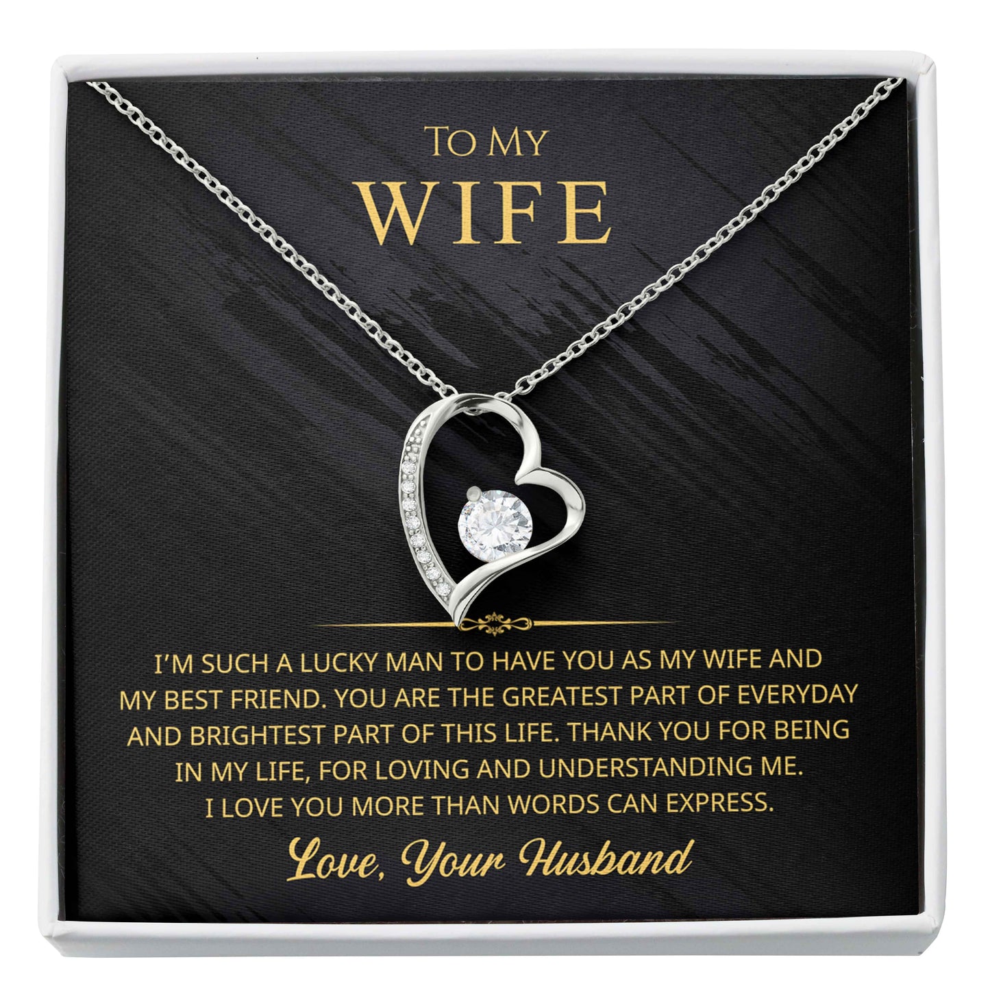 romantic gift for wife necklace wife jewelry valentines gift for wife anniversary gift for wife from husband forever love necklace