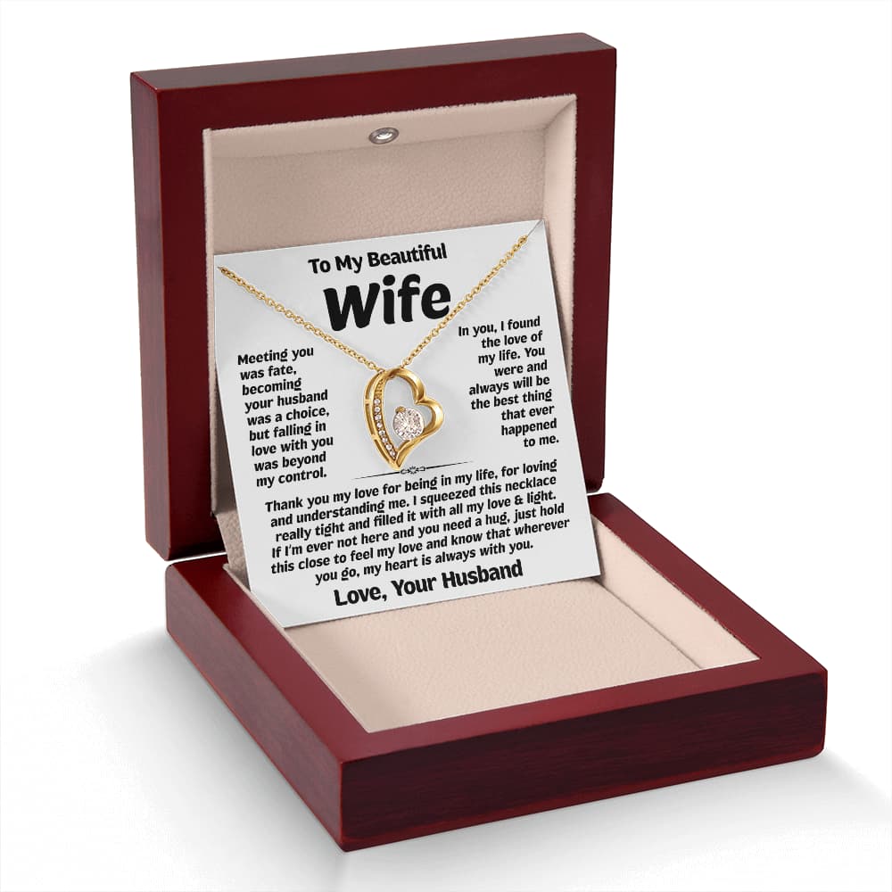 husband to wife necklace romantic and luxury gift box message card included