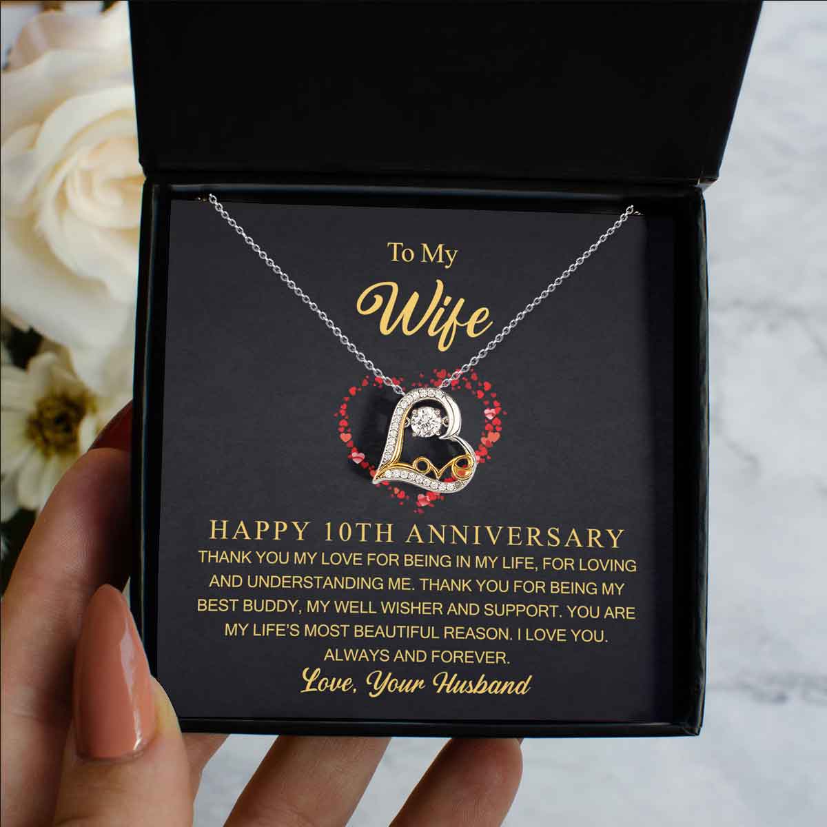 10th wedding anniversary gift for wife jewelry anniversary present tin anniversary