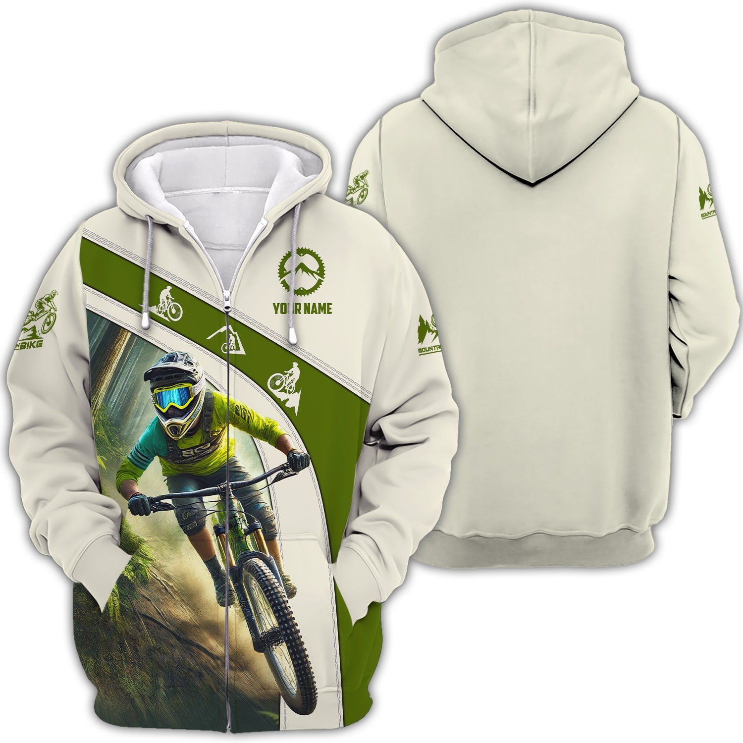 Custom Your Name Mountain Bike 3D T-Shirt, Mountain Bike Polo Shirt, Lightweight Sportswear, Personalized MTB Apparel, Gift for Cyclists