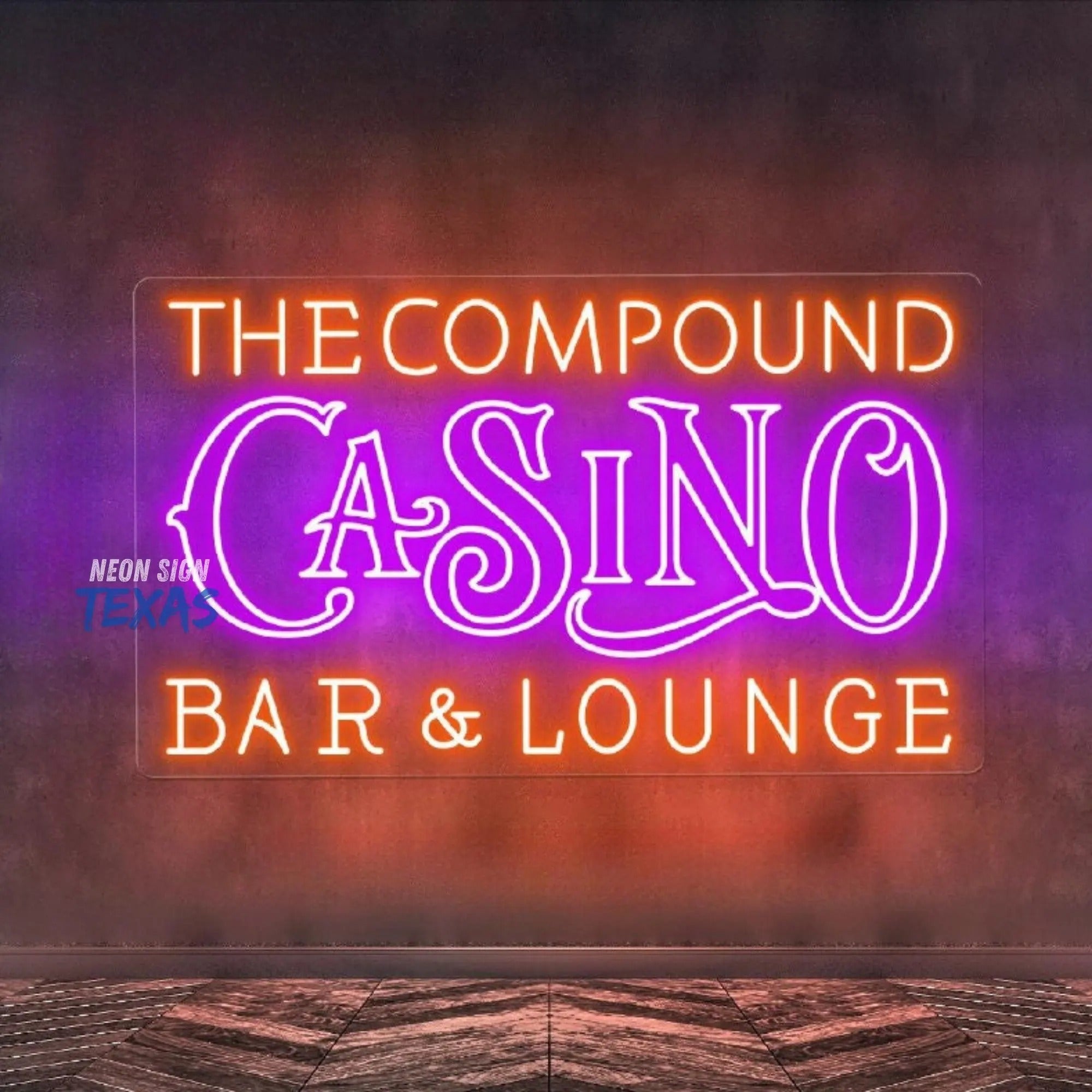 Personalized Casino Bar Neon Sign – Vintage Style LED Light for Lounge, Casino Led Light Wall Art, Poker Room Wall Decor