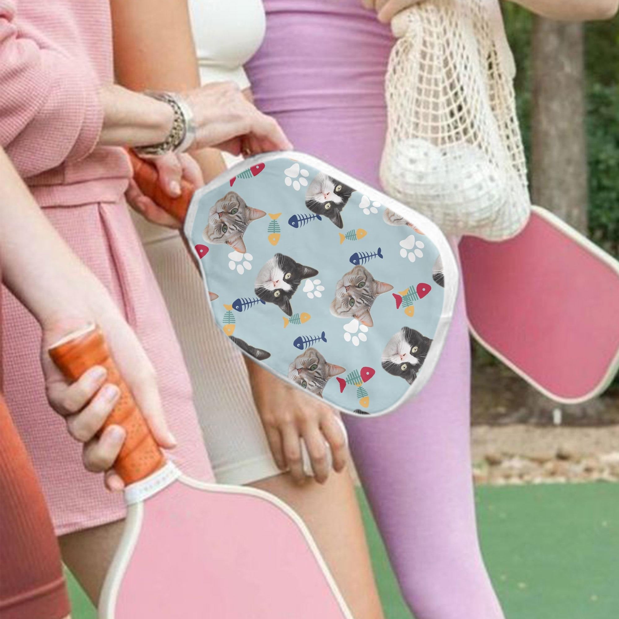 Custom Pickleball Paddles Cover, Custom Pet Pickleball Cover, Personalized Cat Pickleball Cover Cat Lover