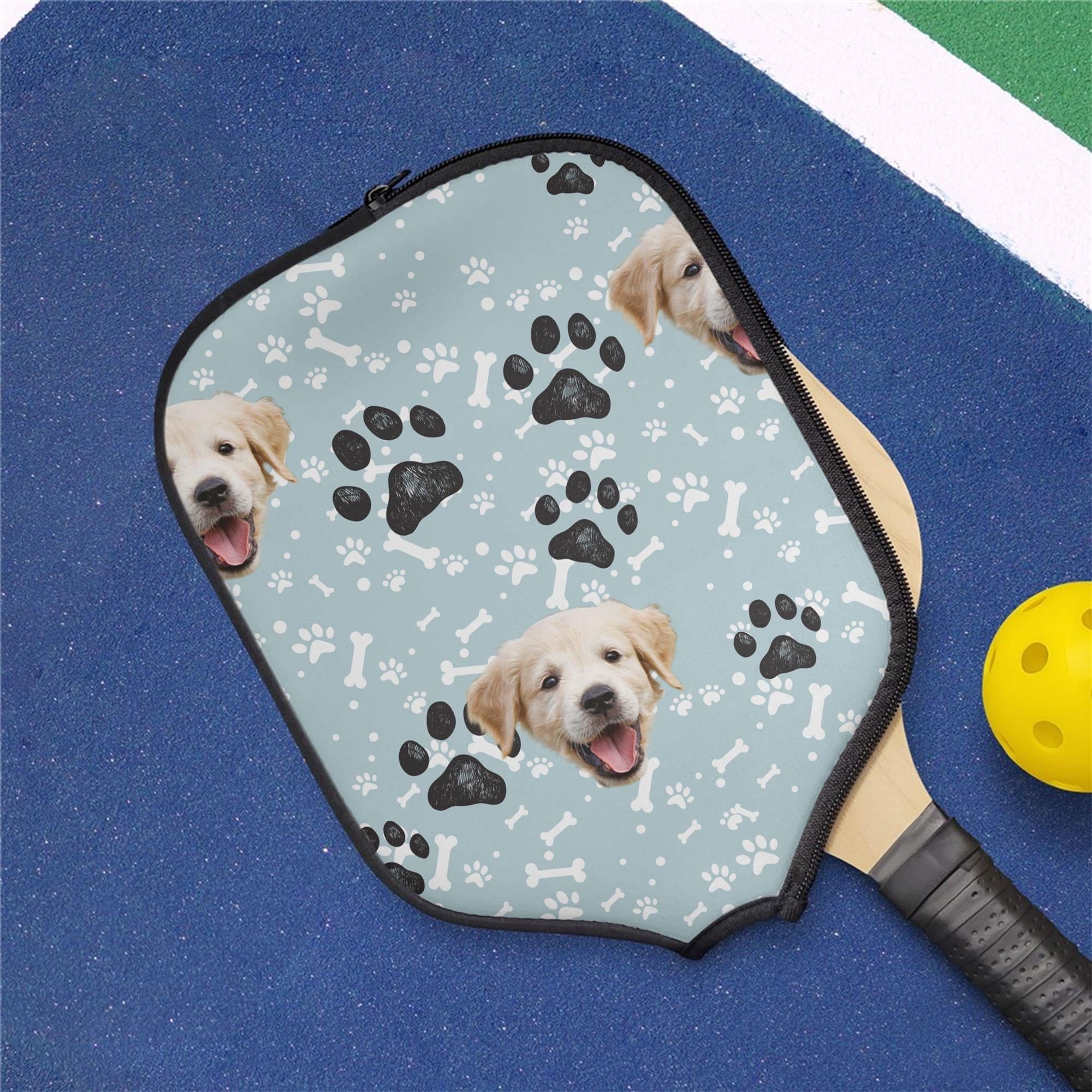 Personalized Pickleball Cover With Dog Photo, Custom Pet Pickleball Cover, Pickleball Paddle Covers