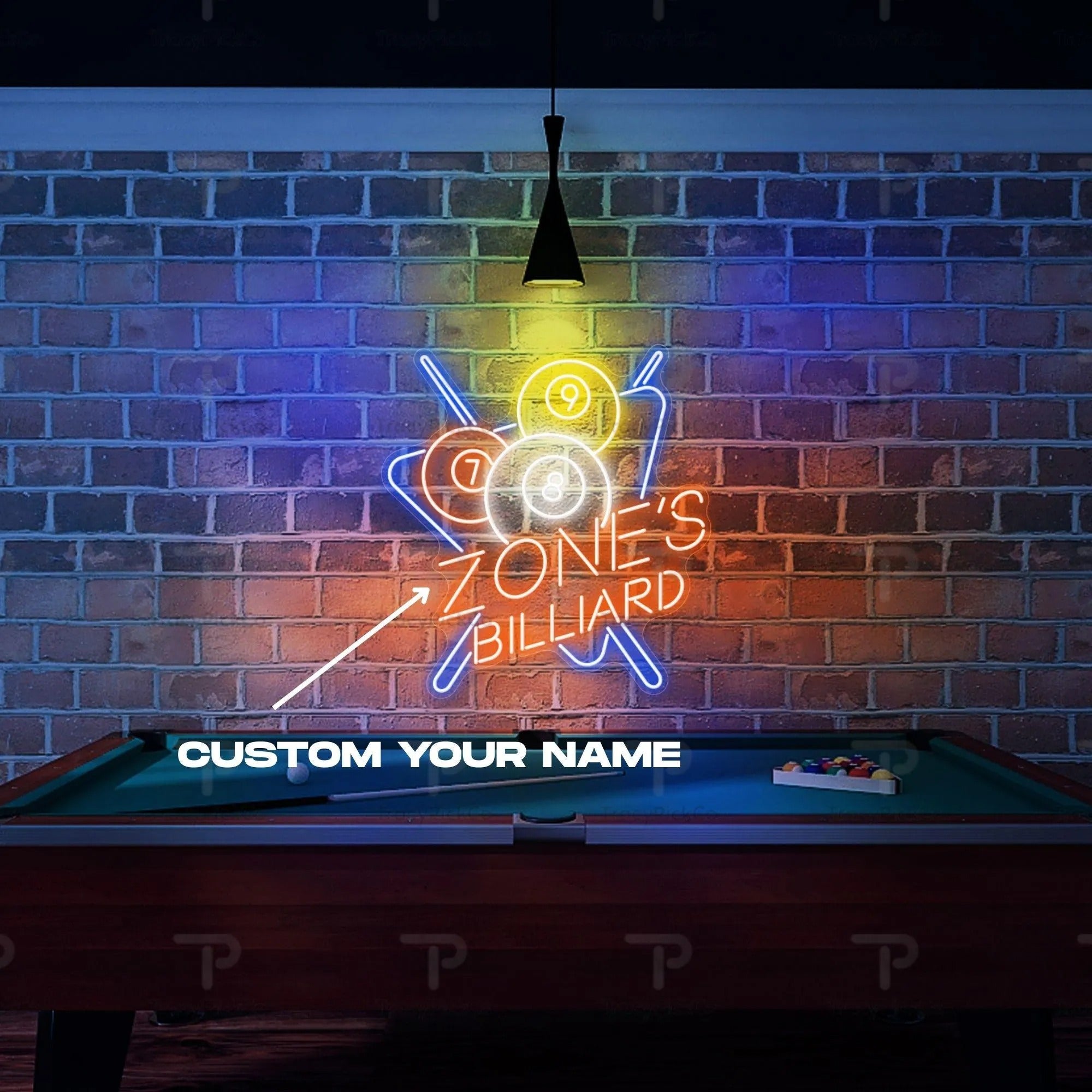 Personalized Billiards Neon Sign, Billiard Neon Sign Wall Decor For Game Room Or Bar