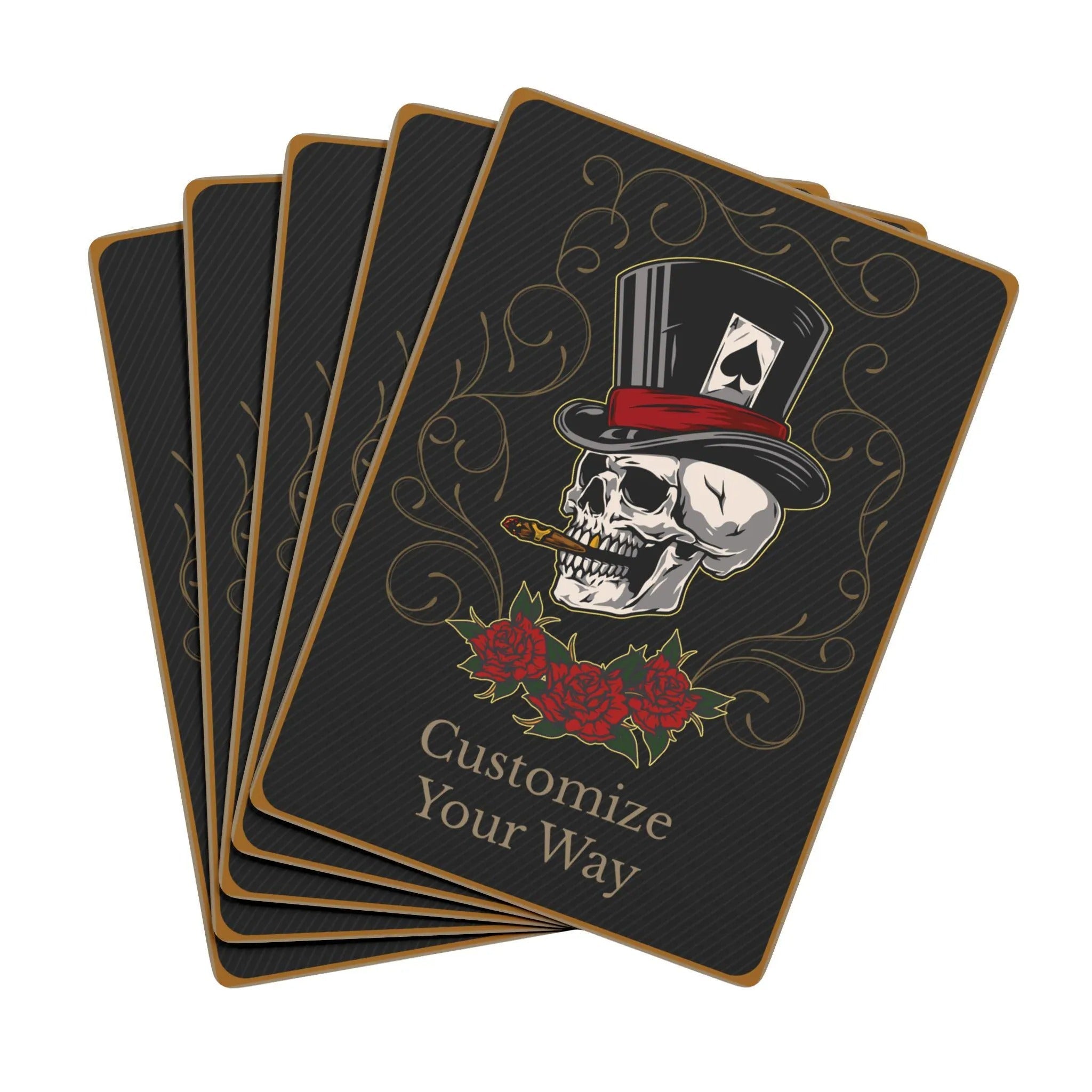 Customizable Skull Playing Cards Set, Poker Gifts for Gamers, Halloween Card Games, Halloween Decor