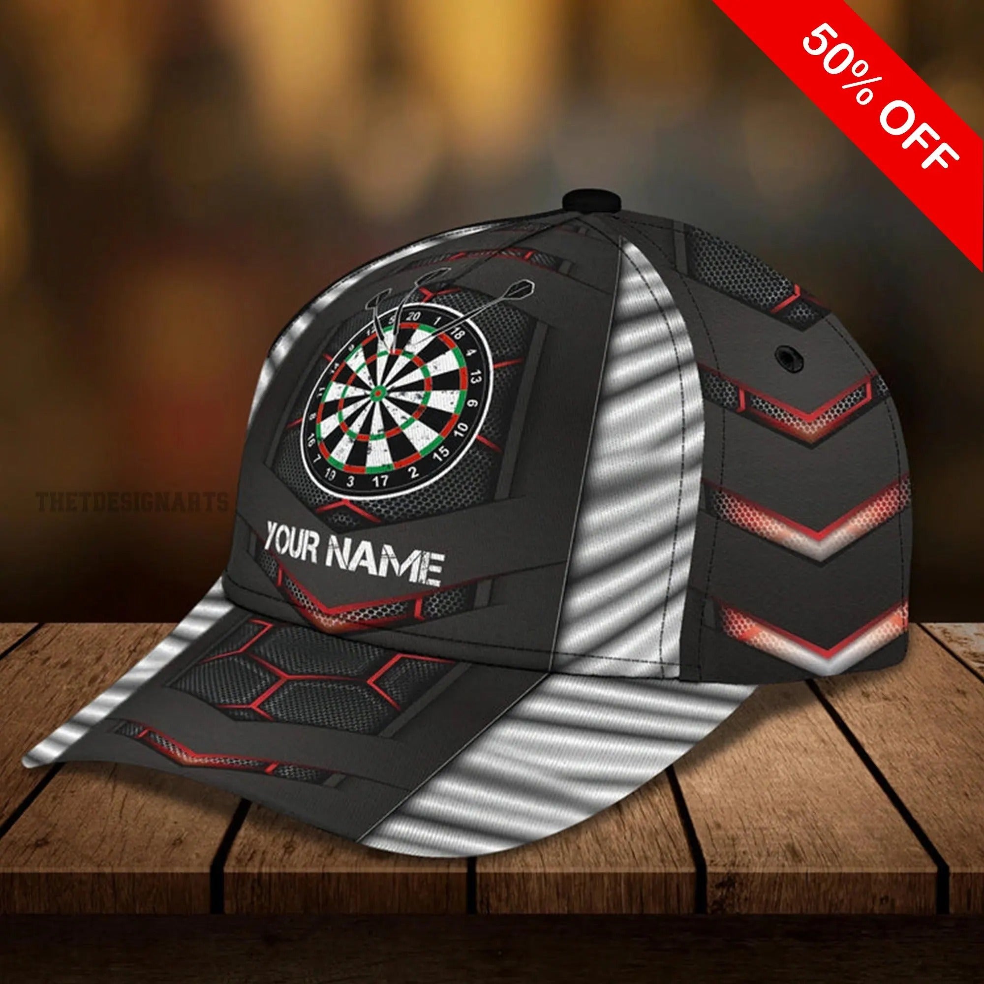 Custom Name Dart Hat, Personalized Darts Cap for Men, Dart Player Gift