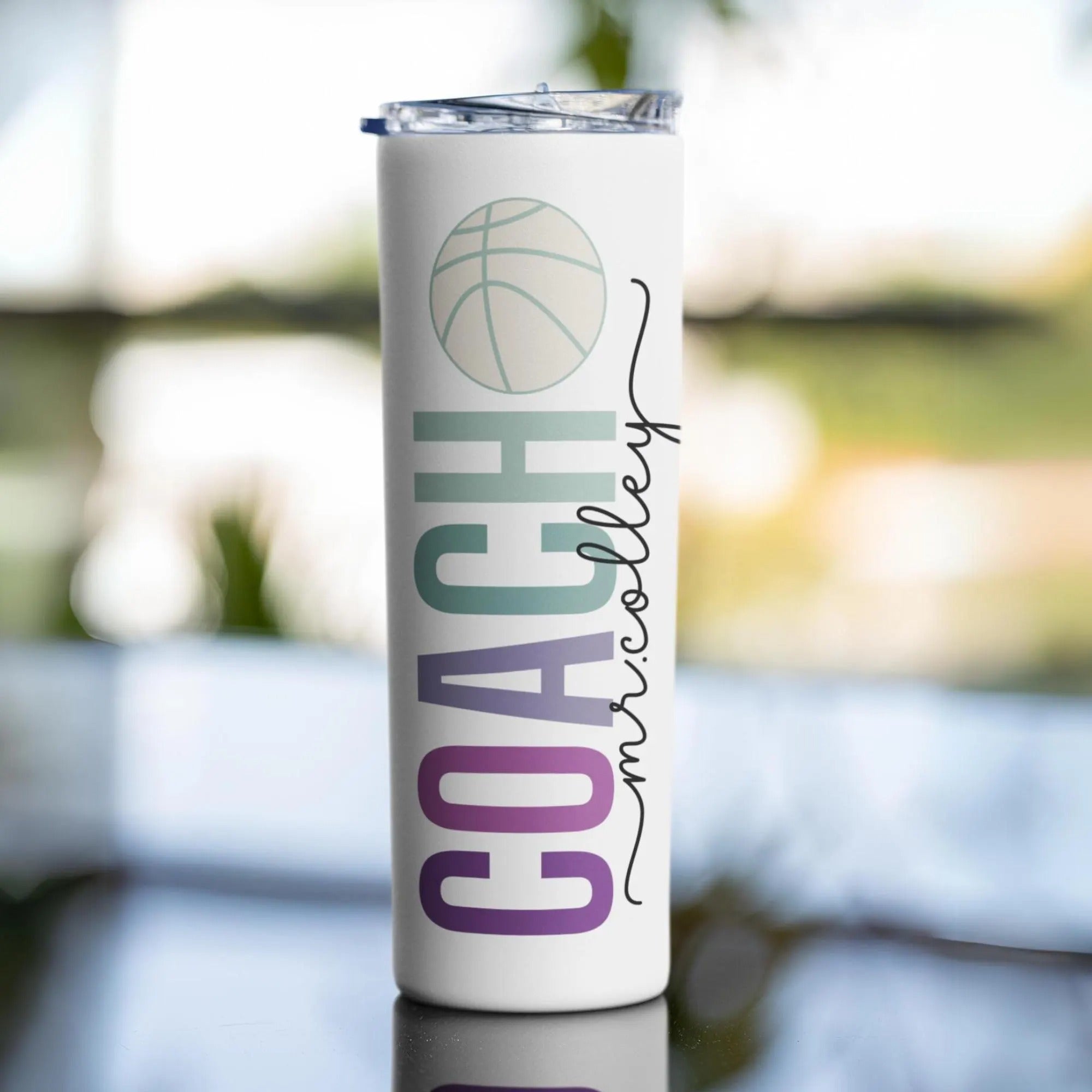 Personalized Coach Tumbler With Name, Custom Coach Gift, Coach Skinny Tumbler, Sports Coach Thank You Gift