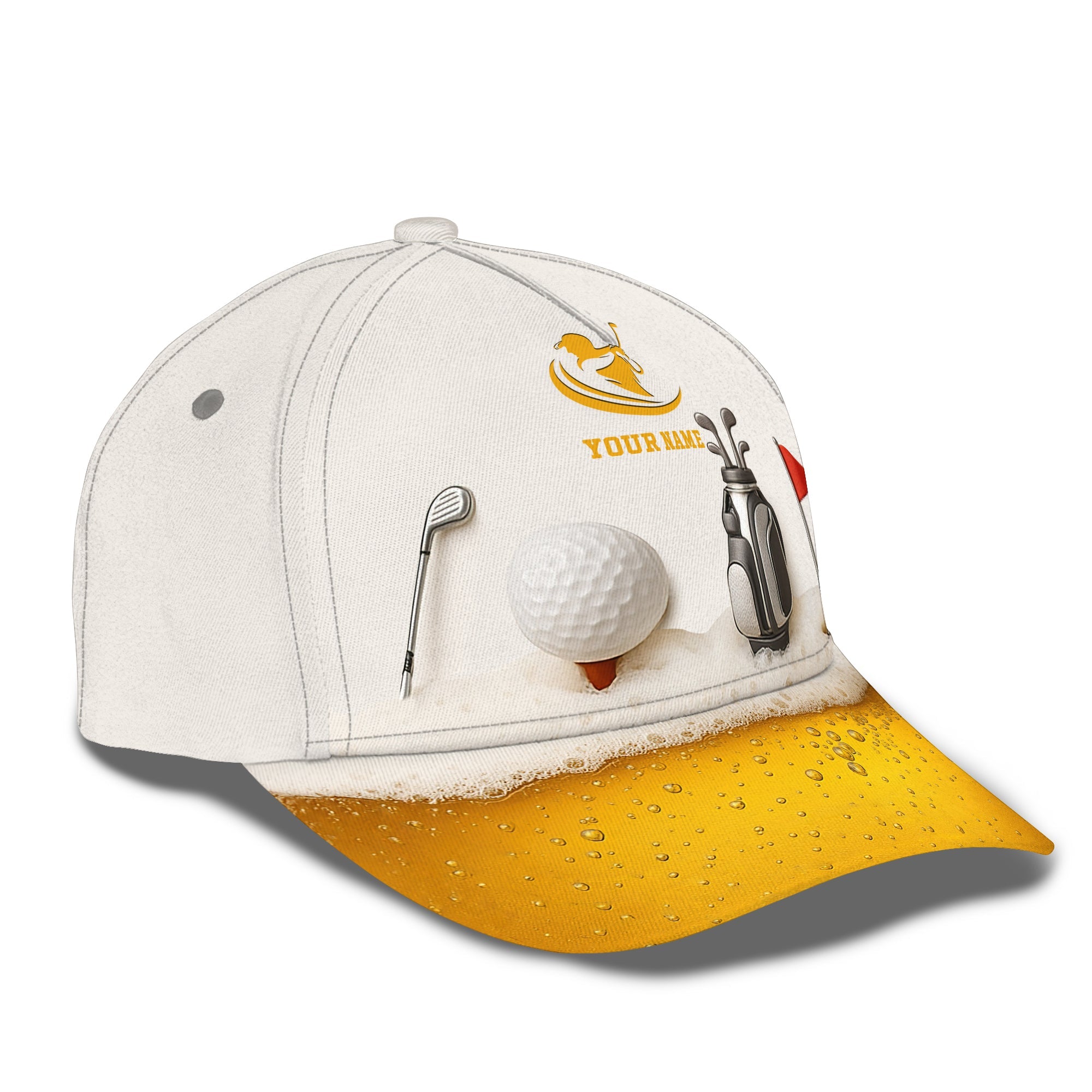 Custom Name Golf Cap For Men, Funny Golf Beer Hat, Personalized Golf Gift For Golfers