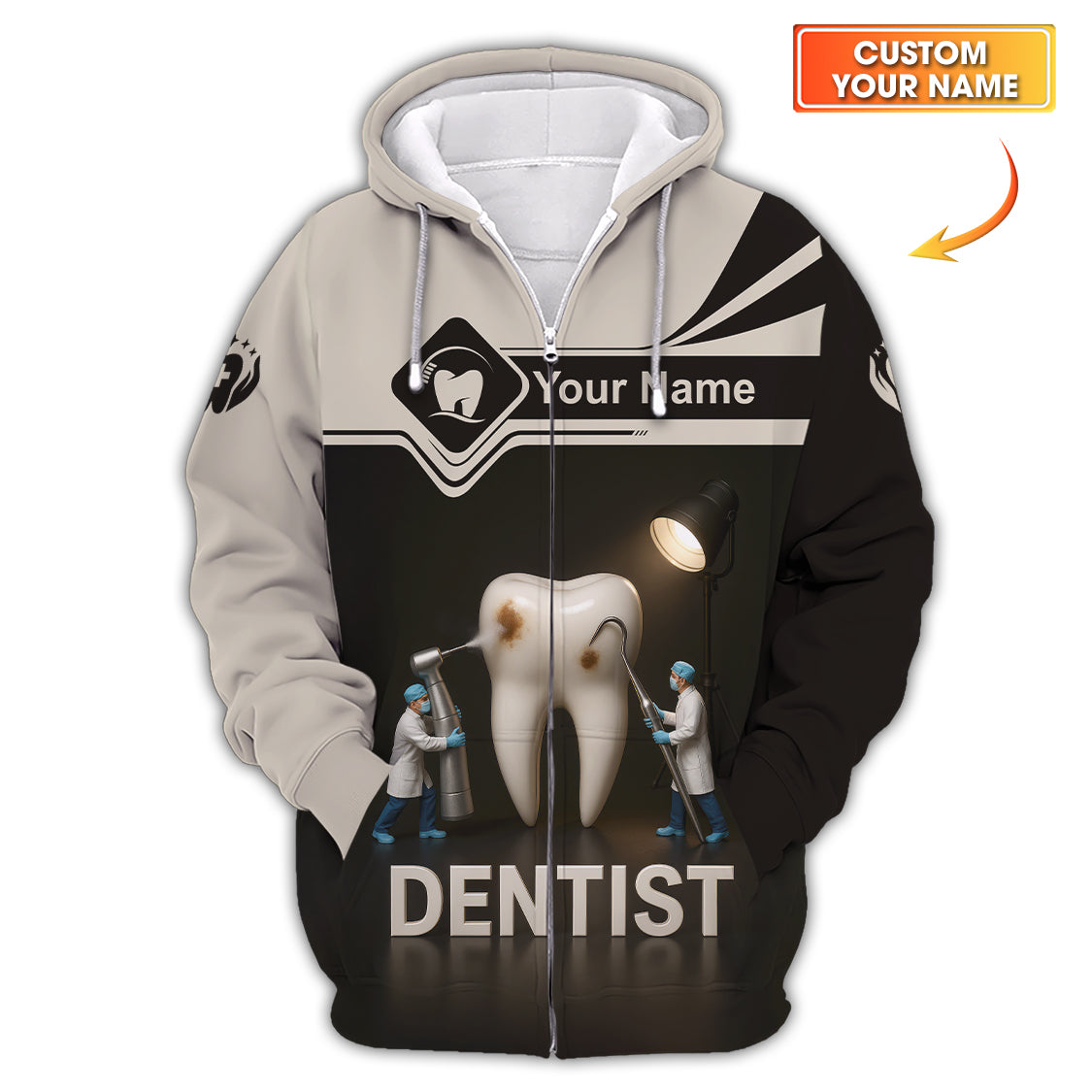 Custom Name Dentist T-Shirt, Funny Tooth Cleaning 3D Shirt For Dental, Personalized Dental Shirts