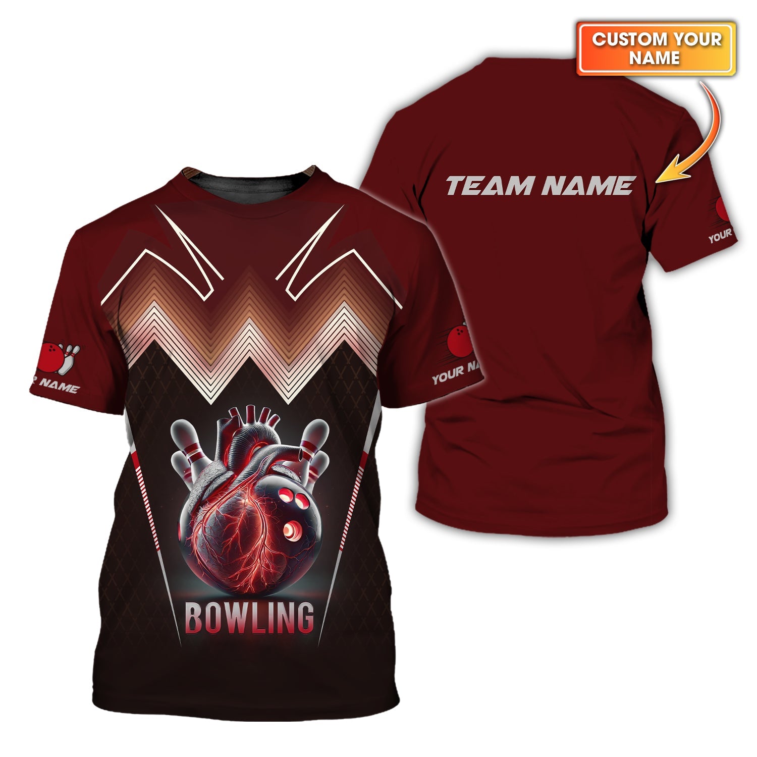 Custom Your Name & Team Name Bowling Personalized 3D Polo Shirt, T-Shirt Bowling, Gift For Bowling Fan, Gift For Bowler