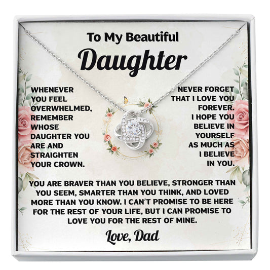 to my beautiful daughter necklace gift from dad to daughter gift