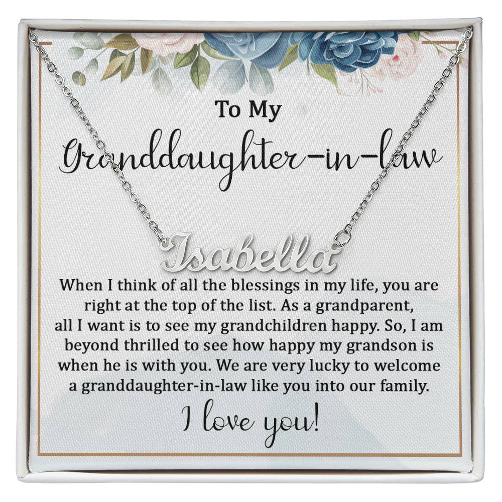 granddaughter in law custom name necklace