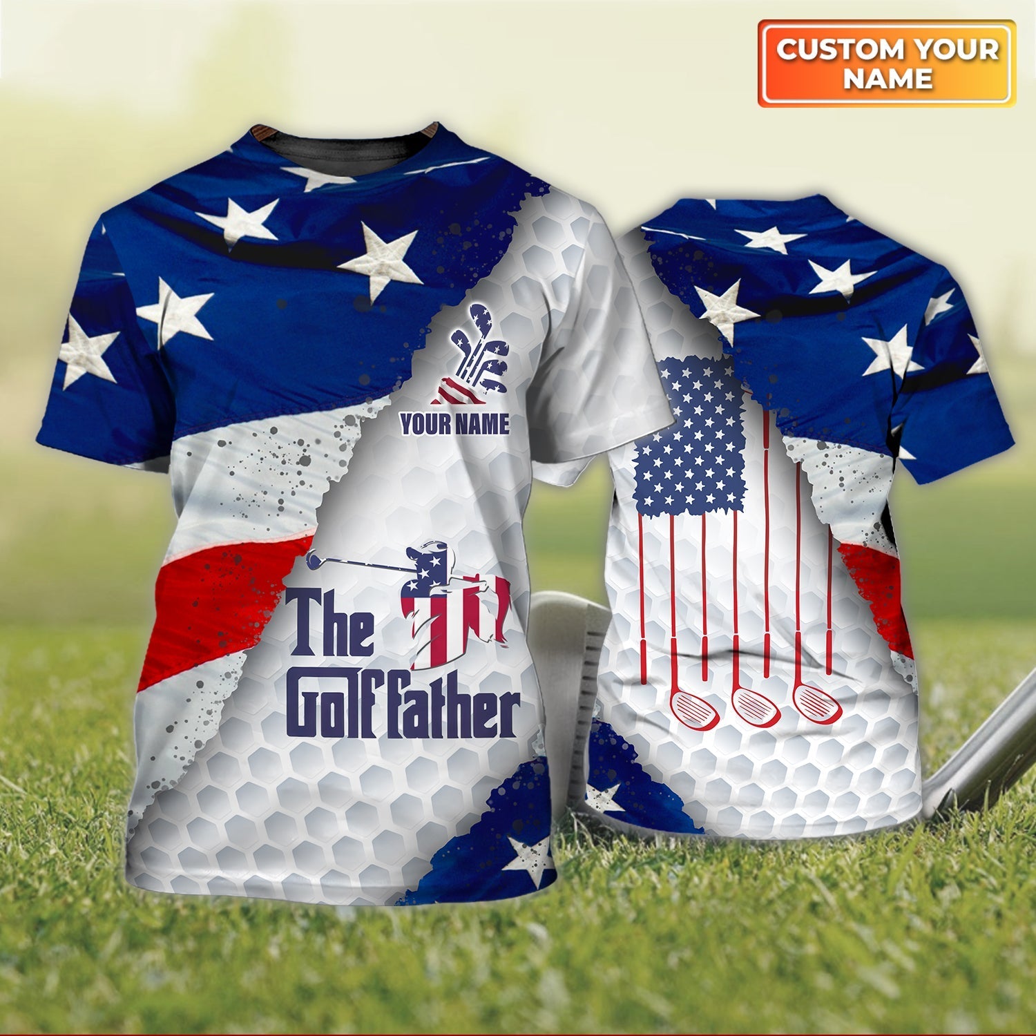 3D Golf, Personalized Golder Name 3D Tshirt